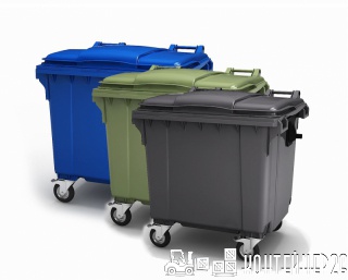Четырехколесные мусорные контейнеры